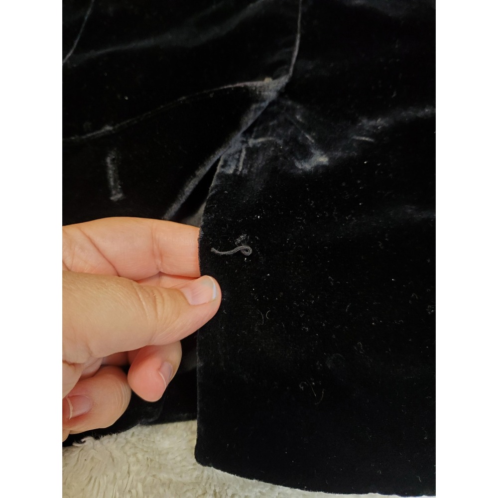 Lauren Ralph Lauren Black Velvet Button-Front Blazer - Picture 5 of 11